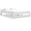 Image de Cadre de lit Blanc Bois de pin massif 180x200 cm
