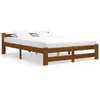 Image de vidaXL Cadre de lit Marron miel Bois de pin massif 160x200 cm