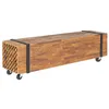 Image de vidaXL Meuble TV 110x30x32,5 cm Bois de teck massif