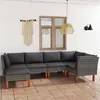 Image de vidaXL Salon de jardin 6 pcs avec coussins Résine tressée Gris3059712