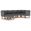 Image de Vidaxl Salon De Jardin 6 Pcs Avec Coussins RÃ©sine TressÃ©e Gris