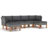 Image de vidaXL Vidaxl Salon De Jardin 6 Pcs Avec Coussins Résine Tressée Gris