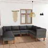 Image de vidaXL Salon de jardin 8 pcs avec coussins Résine tressée Gris3059719