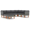 Image de Vidaxl Salon De Jardin 8 Pcs Avec Coussins RÃ©sine TressÃ©e Gris