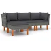 Image de vidaXL Vidaxl Salon De Jardin 4 Pcs Avec Coussins Résine Tressée Gris