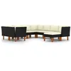 Image de vidaXL Salon de jardin 9 pcs avec coussins Résine tressée Noir3059744