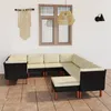 Image de Vidaxl Salon De Jardin 9 Pcs Avec Coussins RÃ©sine TressÃ©e Noir
