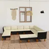 Image de Vidaxl Salon De Jardin 12 Pcs Avec Coussins RÃ©sine TressÃ©e Noir
