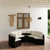 Image de Vidaxl Salon De Jardin 7 Pcs Avec Coussins RÃ©sine TressÃ©e Noir