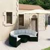 Image de vidaXL Salon de jardin 7 pcs avec coussins Résine tressée Noir