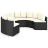 Image de vidaXL Salon de jardin 6 pcs avec coussins Résine tressée Noir