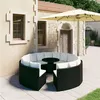 Image de vidaXL Salon de jardin 9 pcs avec coussins Résine tressée Noir
