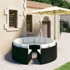 Image de vidaXL Salon de jardin 8 pcs avec coussins Résine tressée Noir