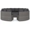 Image de vidaXL Salon de jardin 8 pcs avec coussins Résine tressée Gris