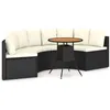 Image de vidaXL Salon de jardin 5 pcs avec coussins Résine tressée Noir