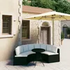 Image de Vidaxl Salon De Jardin 5 Pcs Avec Coussins RÃ©sine TressÃ©e Noir