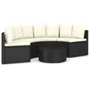 Image de vidaXL Salon de jardin 5 pcs avec coussins Résine tressée Noir