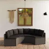 Image de vidaXL Salon de jardin 4 pcs avec coussins Résine tressée Gris