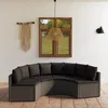Image de Vidaxl Salon De Jardin 4 Pcs Avec Coussins RÃ©sine TressÃ©e Gris