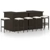 Image de vidaXL Ensemble de bar de jardin 8 pcs coussins Résine tressée Marron3064925