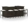 Image de Vidaxl Ensemble De Bar De Jardin 8 Pcs Coussins RÃ©sine TressÃ©e Marron