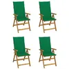 Image de vidaXL Chaises inclinables de jardin lot de 4 et coussins Bois acacia
