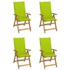 Image de vidaXL Chaises inclinables de jardin lot de 4 et coussins Bois acacia3065358