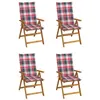 Image de vidaXL Chaises inclinables de jardin lot de 4 et coussins Bois acacia
