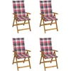 Image de vidaXL Vidaxl Chaises Inclinables De Jardin Lot De 4 Et Coussins Bois Acacia