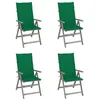 Image de vidaXL Chaises inclinables de jardin lot de 4 et coussins Bois acacia