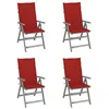 Image de vidaXL Chaises inclinables de jardin lot de 4 et coussins Bois acacia