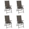 Image de vidaXL Chaises inclinables de jardin lot de 4 et coussins Bois acacia