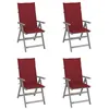 Image de vidaXL Chaises inclinables de jardin lot de 4 et coussins Bois acacia