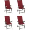 Image de vidaXL Vidaxl Chaises Inclinables De Jardin 4 Pcs Avec Coussins Bois D'acacia