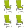 Image de vidaXL Vidaxl Chaises Inclinables De Jardin 4 Pcs Avec Coussins Bois D'acacia