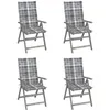 Image de vidaXL Chaises inclinables de jardin lot de 4 et coussins Bois acacia