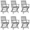 Image de vidaXL Chaises pliables d'extérieur lot de 6 et coussins Bois d'acacia3065408