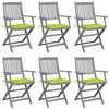 Image de vidaXL Chaises pliables d'extérieur lot de 6 et coussins Bois d'acacia3065418