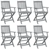 Image de vidaXL Chaises pliables d'extérieur lot de 6 et coussins Bois d'acacia3065421