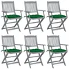 Image de vidaXL Chaises pliables d'extérieur lot de 6 et coussins Bois d'acacia3065427