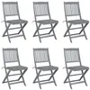Image de vidaXL Chaises pliables d'extérieur lot de 6 et coussins Bois d'acacia3065435