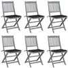 Image de vidaXL Chaises pliables d'extérieur lot de 6 et coussins Bois d'acacia3065441