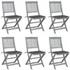 Image de vidaXL Chaises pliables d'extérieur lot de 6 et coussins Bois d'acacia