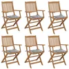 Image de vidaXL Chaises pliables de jardin lot de 6 avec coussins Bois d'acacia3065475