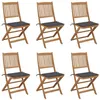Image de vidaXL Chaises pliables de jardin 6 pcs avec coussins Bois d'acacia