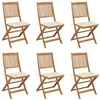 Image de vidaXL Chaises pliables de jardin lot de 6 avec coussins Bois d'acacia