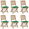 Image de vidaXL Chaises pliables de jardin lot de 6 avec coussins Bois d'acacia3065493