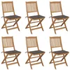 Image de vidaXL Chaises pliables de jardin lot de 6 avec coussins Bois d'acacia