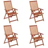 Image de vidaXL Vidaxl Chaises Pliables De Jardin Lot De 4 Bois D'acacia Solide