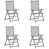 Image de vidaXL Chaises inclinables de jardin lot de 4 Gris Bois solide acacia3065517